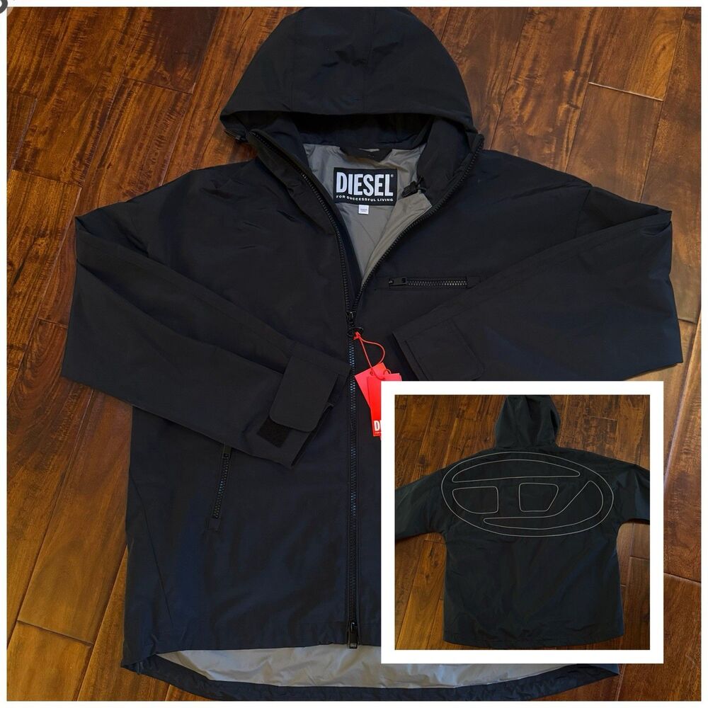 Diesel W-Hennes Piped Logo Hooded Jacket